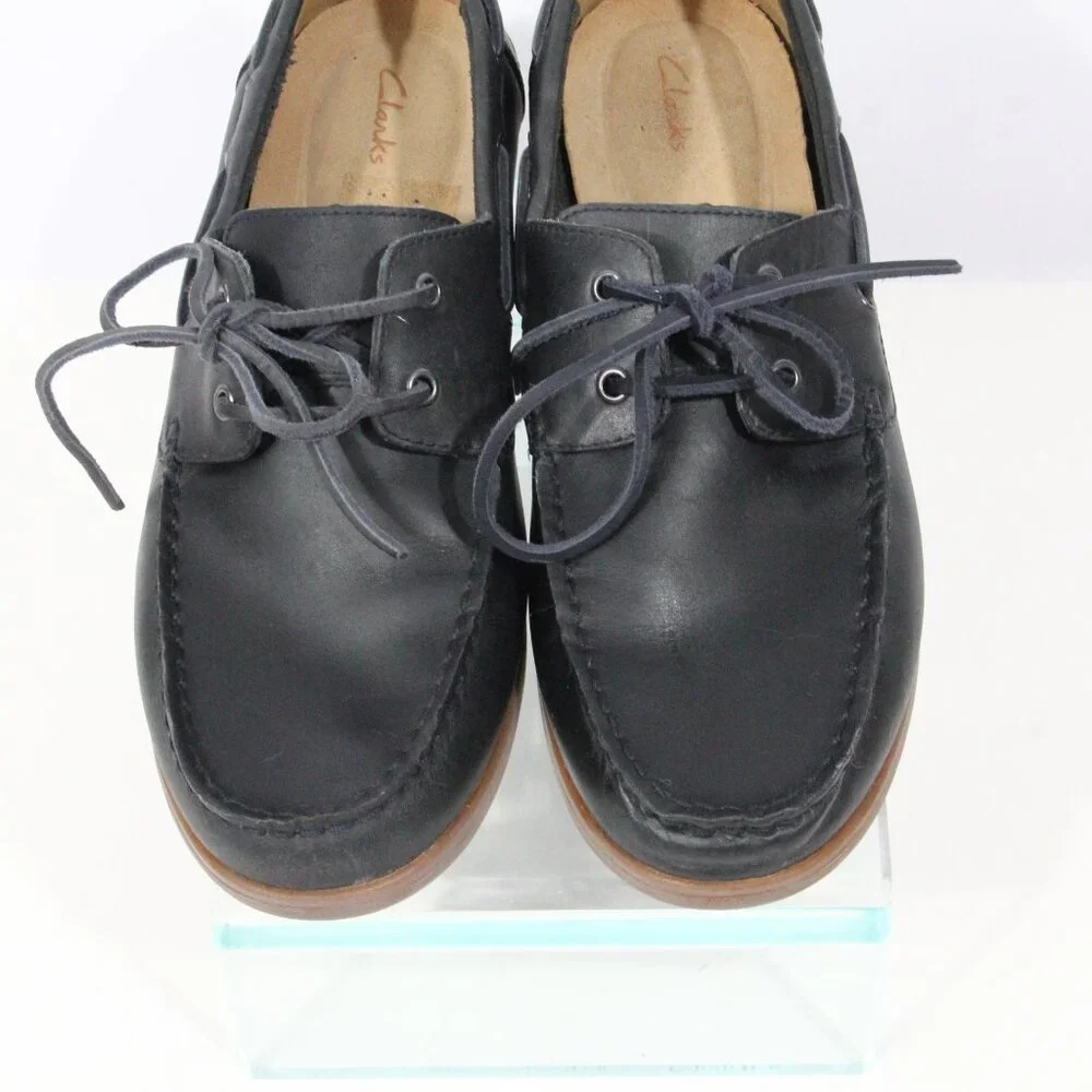 Clarks Leather Boat Shoes sz 9 Men Casual Moccasin Blue